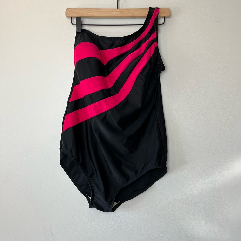 Delta Burke Swimwear One Shoulder One Piece Swimsuit